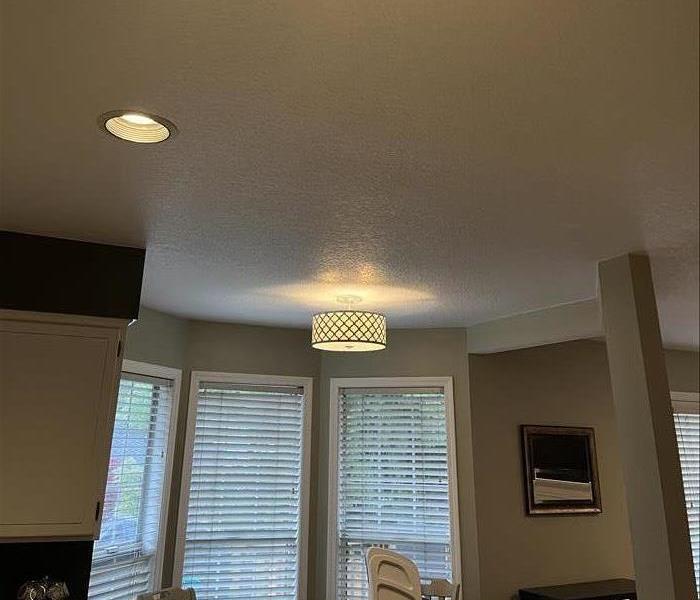Ceiling repaired after water damage 