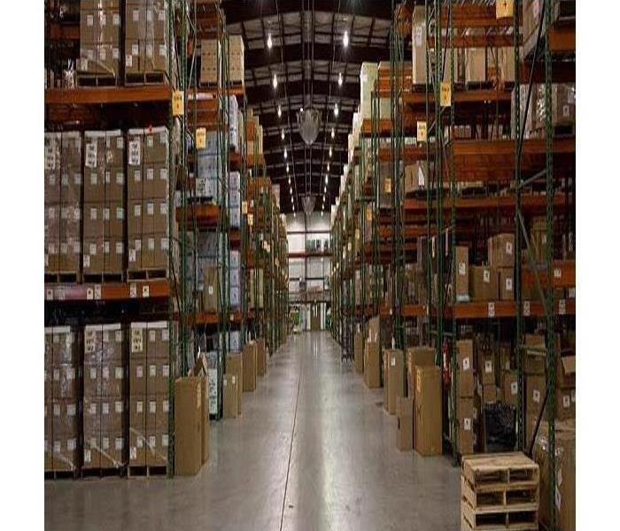Warehouse full of boxes on shelving
