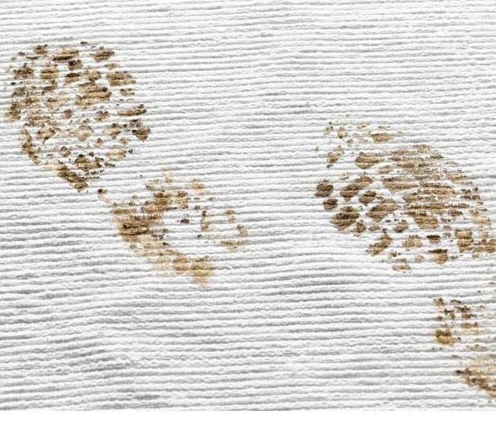 Foot prints on carpet